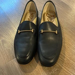 Black Sam Edelman Lior Loafers with Gold Accents